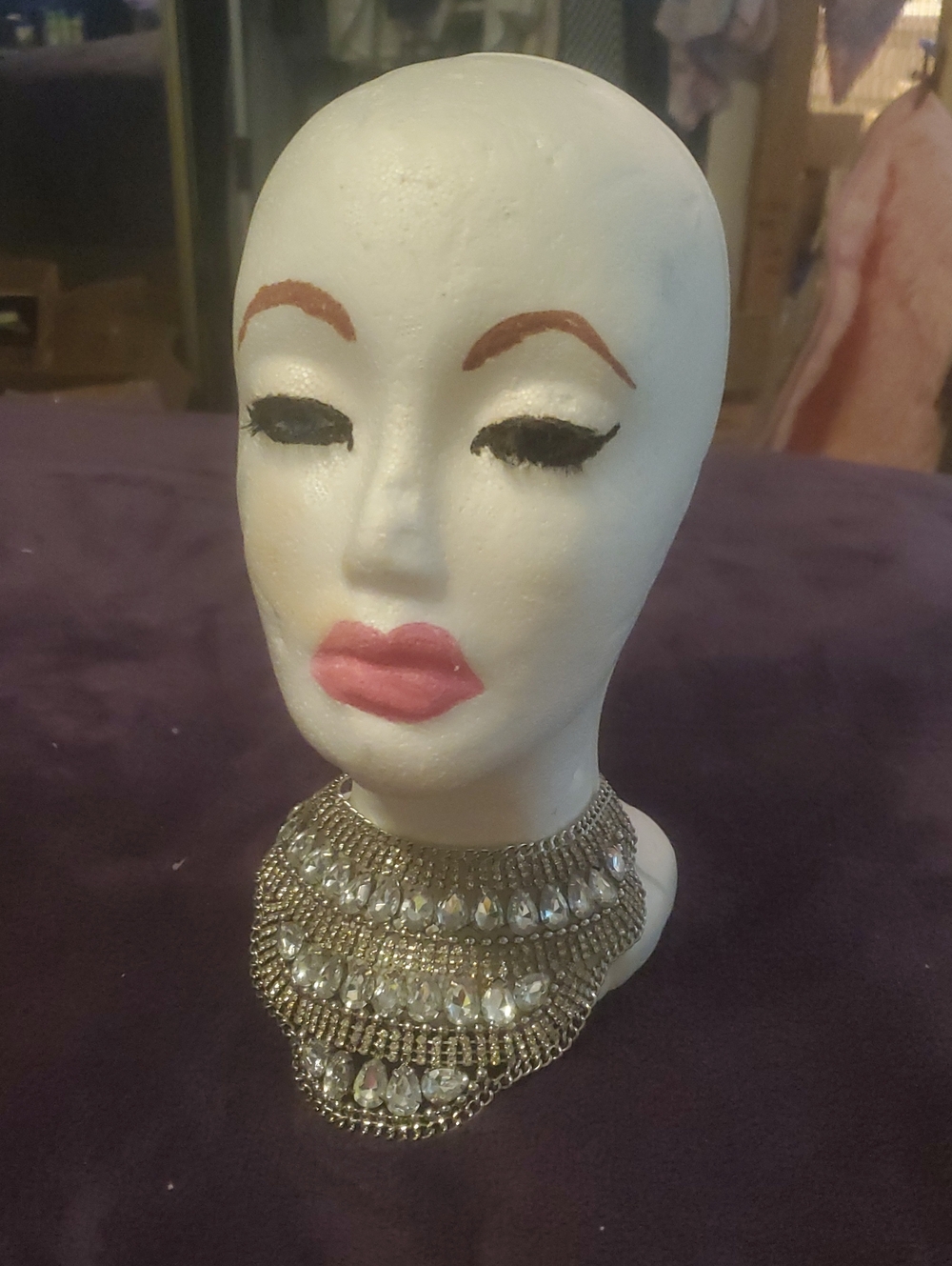 Silver And Rhinestone Necklace